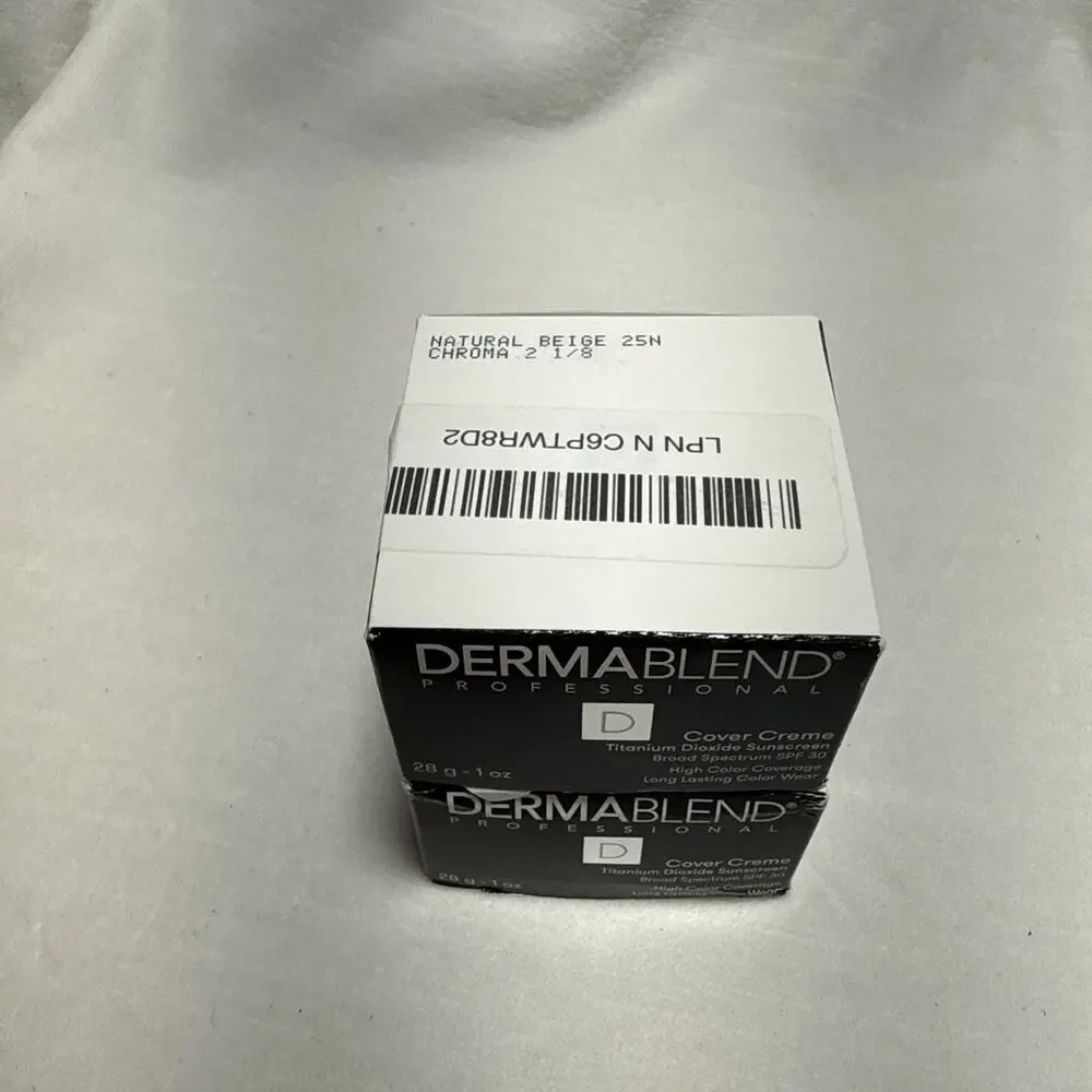 2 X Dermablend Cover Creme SPF 30 Natural Beige (Chroma 2 1/8) - 25N Tested READ